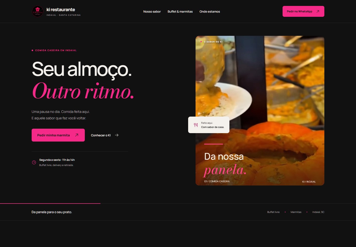 Ki Restaurante — página inicial do site apresentado pela Morven Systems